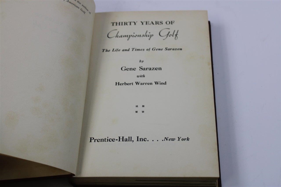 1950 'Thirty Years of Championship Golf' 1st Edition Book by Gene Sarazen