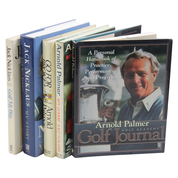 Five (5) Arnold Palmer & Jack Nicklaus Golf Books