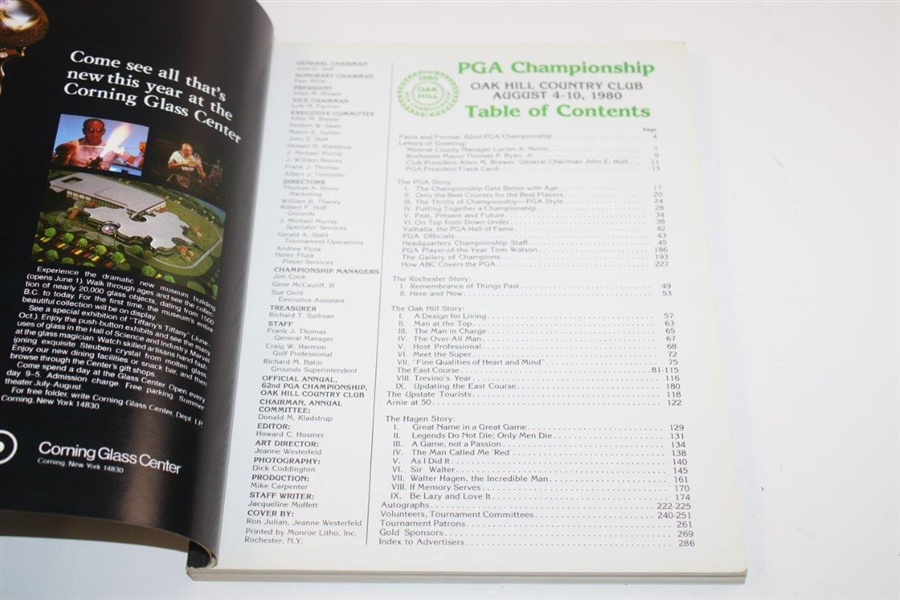 1980 PGA Championship at Oak Hill Official Program - Jack Nicklaus Win