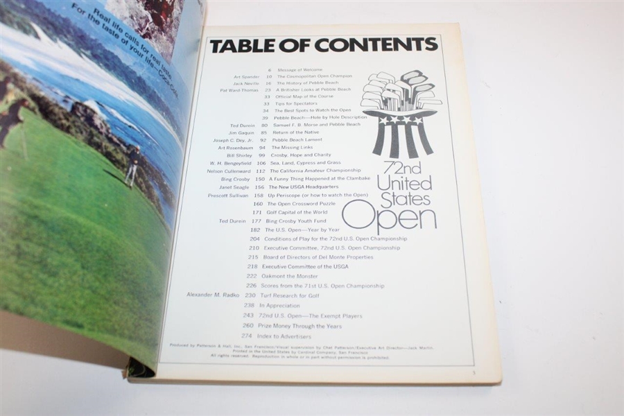1972 US Open At Pebble Beach Program - Jack Nicklaus Win