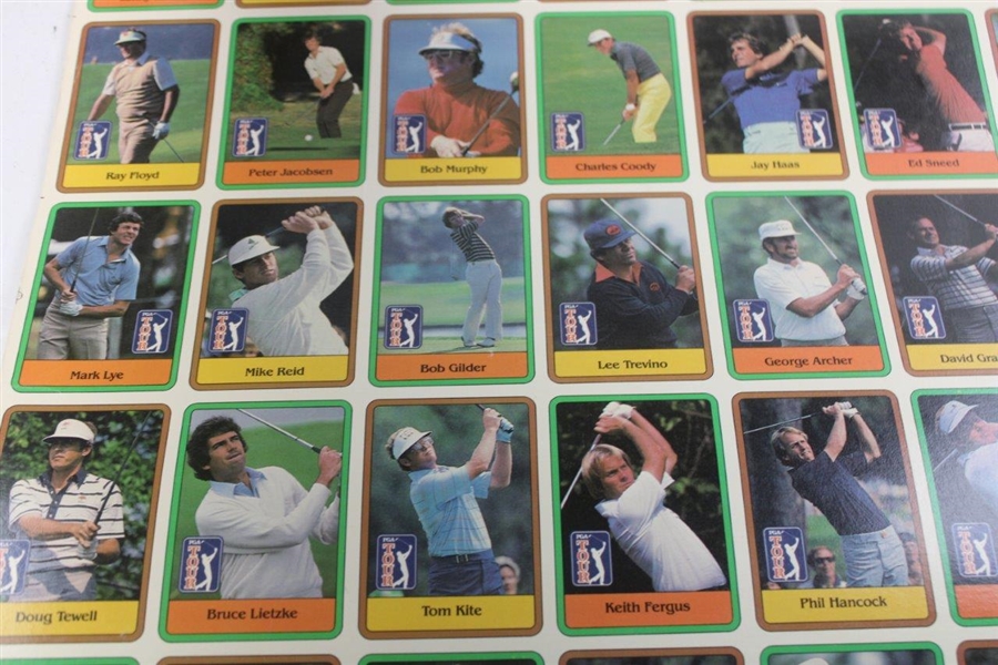 1981 Donruss PGA Tour Golf Card Uncut Sheet - Includes (2) Jack Nicklaus Rookie Cards