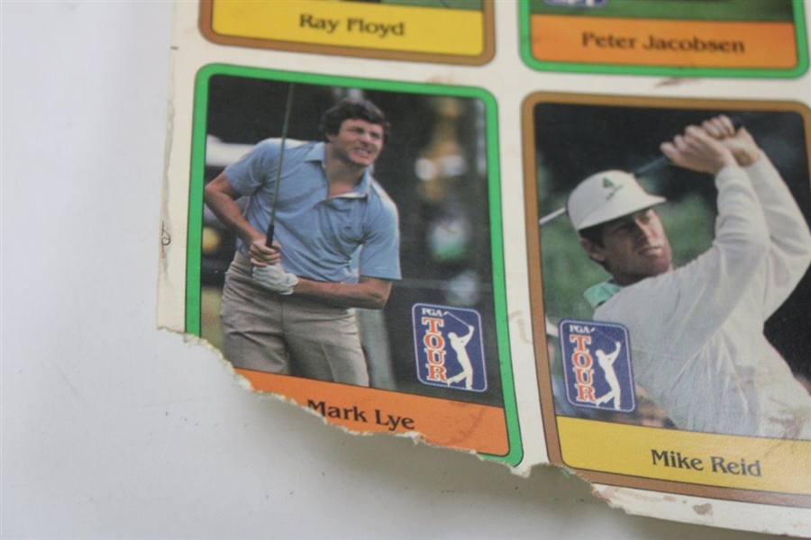 1981 Donruss PGA Tour Golf Card Uncut Sheet - Includes (2) Jack Nicklaus Rookie Cards