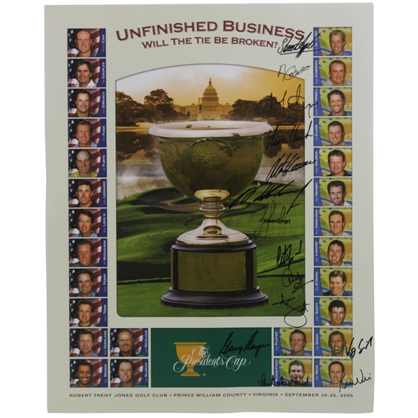 Europe International Team Signed 2005 The President's Cup Event Poster JSA ALOA