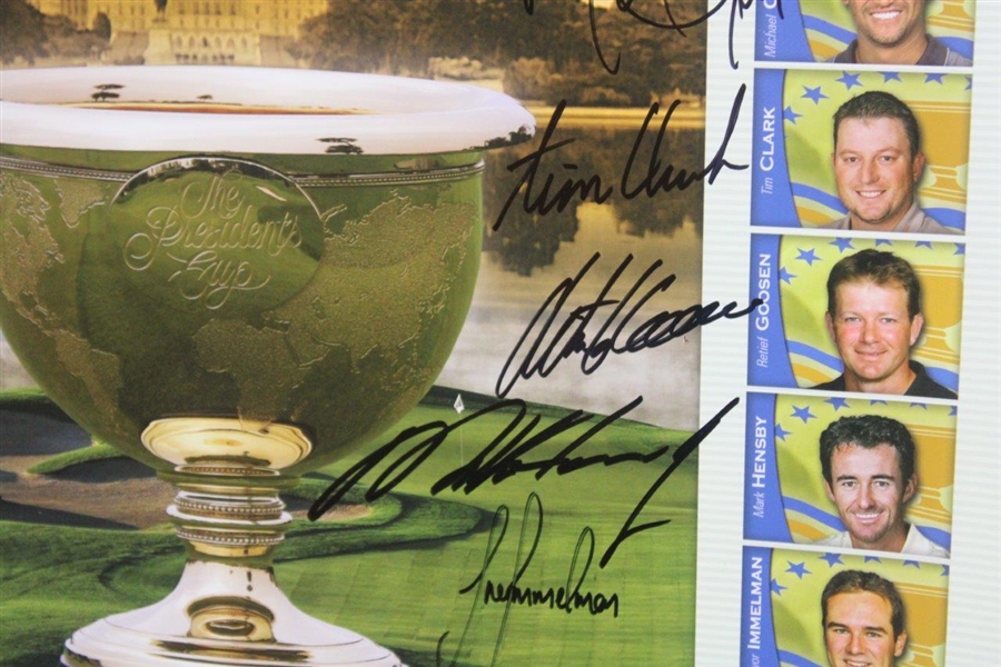 Europe International Team Signed 2005 The President's Cup Event Poster JSA ALOA