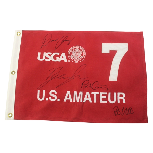 Patrick Cantlay & 2010 US Amateur at Chambers Bay Semi-Finalists Signed Hole '7' Flag JSA ALOA