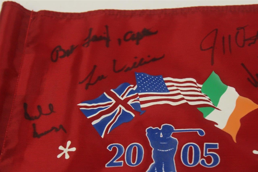 2005 Walker Cup at Chicago Golf Club US & GB&I Team Signed Hole '15' Flag JSA ALOA