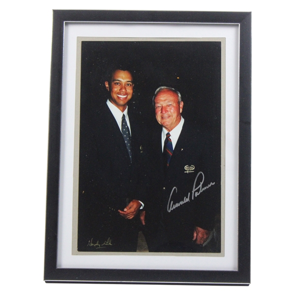 Arnold Palmer Signed Framed Ltd. Ed. Photo W/ Tiger Woods JSA ALOA