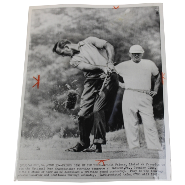 Arnold Palmer 1962 US Open Wire Photograph 6/13/62 Oakmont Country Club