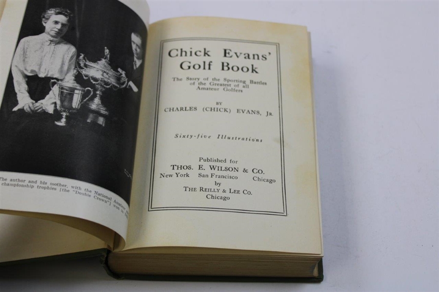 Chick Evans Signed 1921 'Chick Evans Golf Book' JSA ALOA