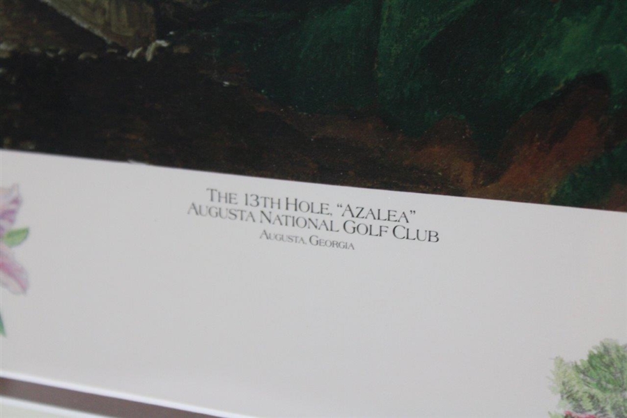 Augusta National GC Hole 13 Azalea Ltd Ed Print #1091/1250 Signed by Artist Linda Hartough