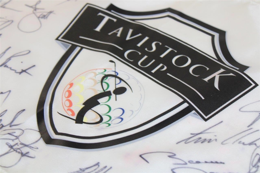 Tiger Woods, Couples, Fowler, Bubba & others Signed 2013 Tavistock Cup Flag JSA ALOA