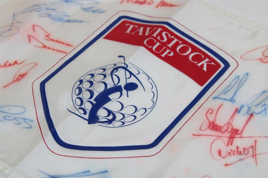 Els, Immelman, Rose, O'Meara & others Signed Tavistock Cup Course Flown Flag JSA ALOA