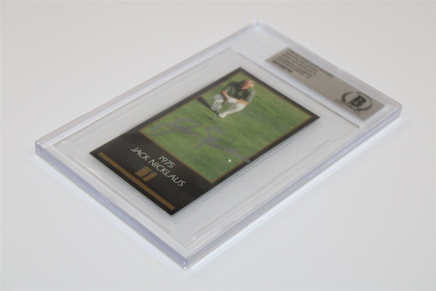 Jack Nicklaus Signed 97-98 GSV '1975' Masters Collection Jack Nicklaus Card Beckett Auto Grade 10 #00015869790