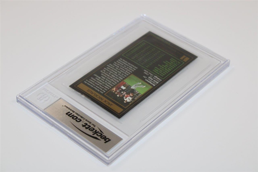 Jack Nicklaus Signed 97-98 GSV '1975' Masters Collection Jack Nicklaus Card Beckett Auto Grade 10 #00015869790