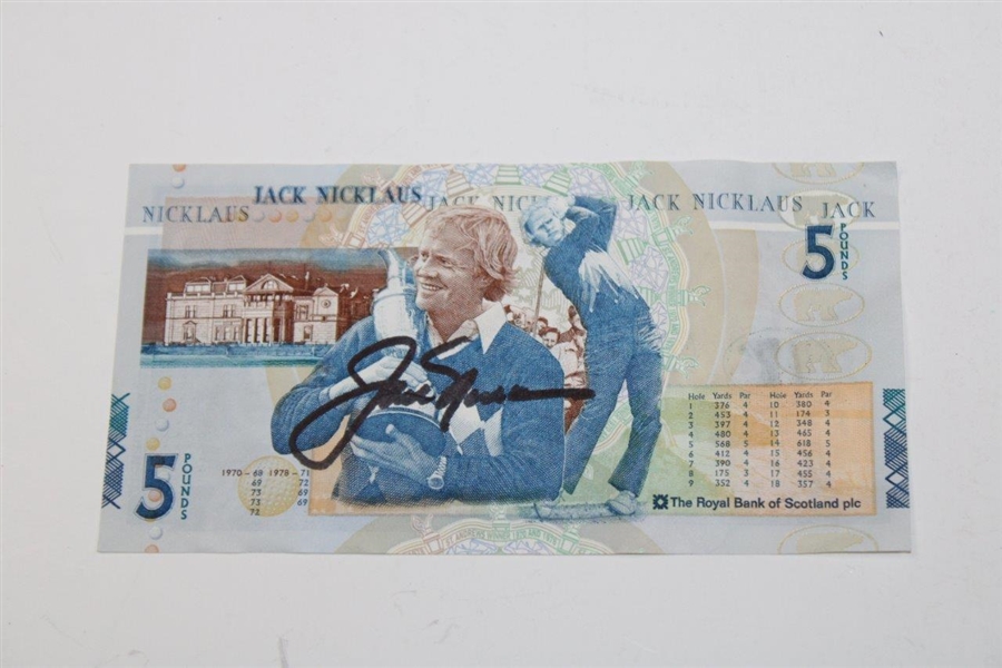 Jack Nicklaus Signed Royal Bank Of Scotland 5lb Note W/ Display & Box JSA ALOA