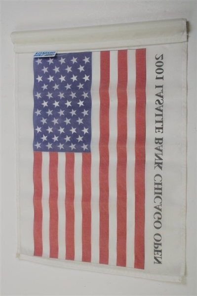 Lasalle Bank Chicago Open Beverly Country Club Course Used Flag, Sept., 2001 w/The Stars & Stripes