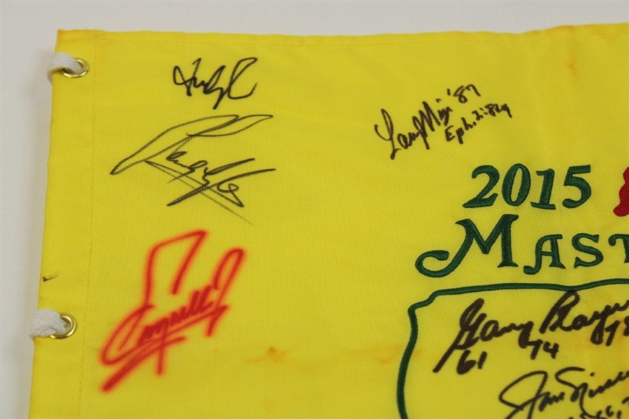 Nicklaus, Player & 13 Masters Champions Signed 2016 Masters Flag JSA ALOA