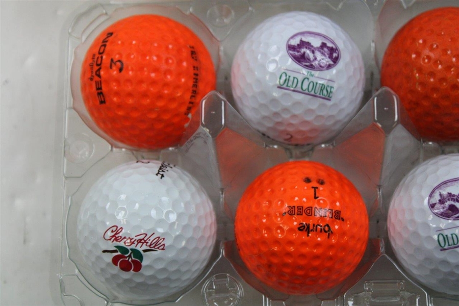 Twenty Four (24) Course Logo & Colored Golf Balls - Old Course, Cherry Hills, Firestone, & More