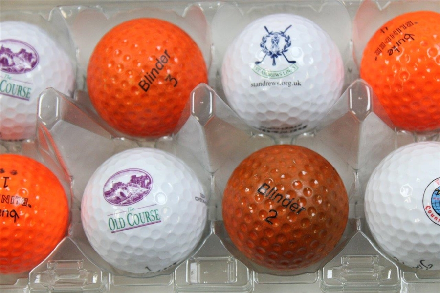 Twenty Four (24) Course Logo & Colored Golf Balls - Old Course, Cherry Hills, Firestone, & More