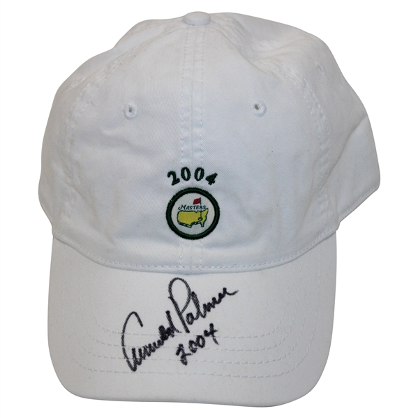Arnold Palmer Signed 2004 Masters Hat w/'2004' Insc - Final Masters JSA ALOA