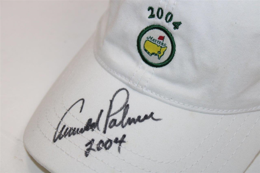 Arnold Palmer Signed 2004 Masters Hat w/'2004' Insc - Final Masters JSA ALOA