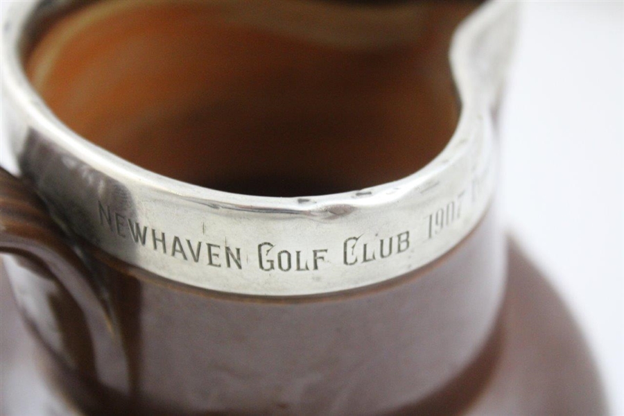 1907 New Haven GC Royal Doulton Sterling Silver Rim Trophy Jug