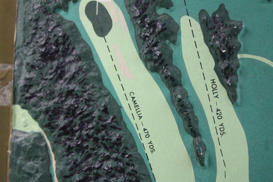 Classic Augusta National Golf Club Raised Aerial View Map for Masters Tournament