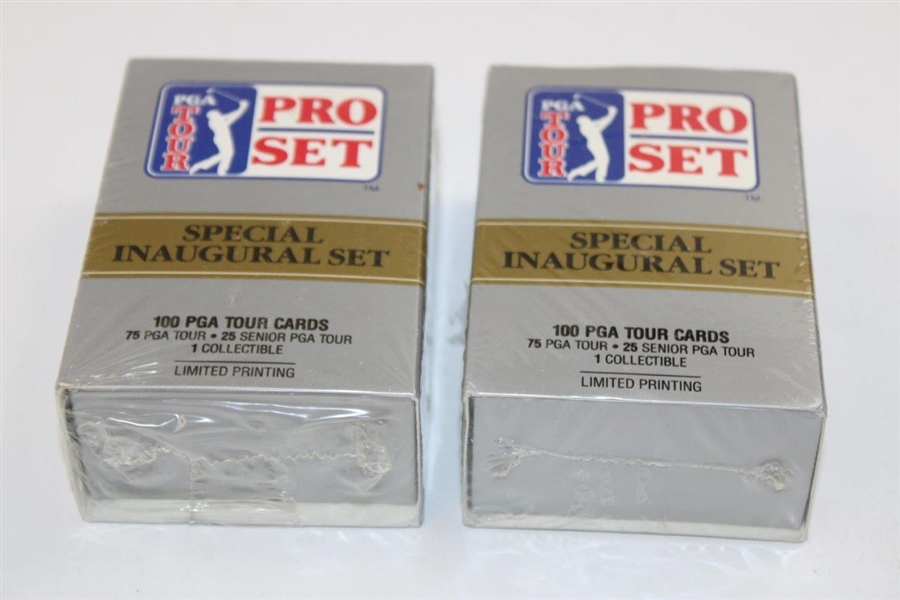 Two (2) Boxes of 100 PGA Tour Pro Set 1990 Special Inaugural Set Cards - Unopened