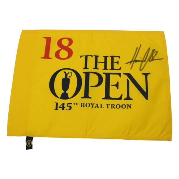 Henrik Stenson Signed 2016 The Open Championship at Royal Troon Flag JSA ALOA