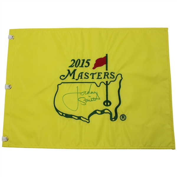 Jordan Speith Signed 2015 Masters Tournament Embroidered Flag JSA ALOA