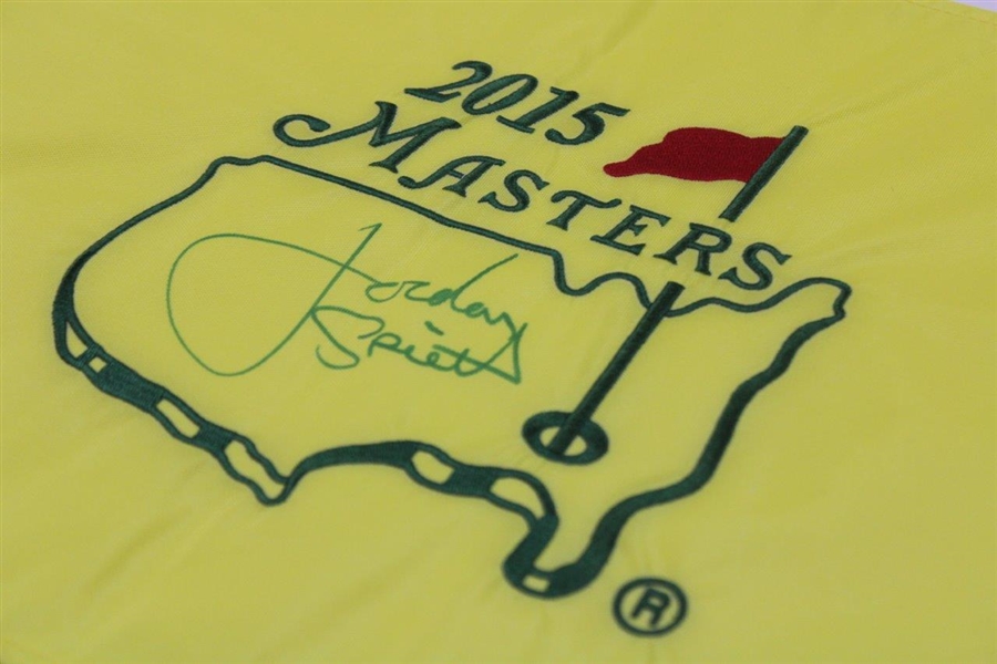 Jordan Speith Signed 2015 Masters Tournament Embroidered Flag JSA ALOA