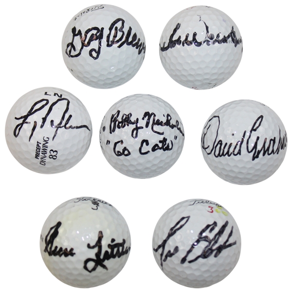 Brewer, Littler, Elder & Three (3) Others Signed Used Golf Balls JSA ALOA