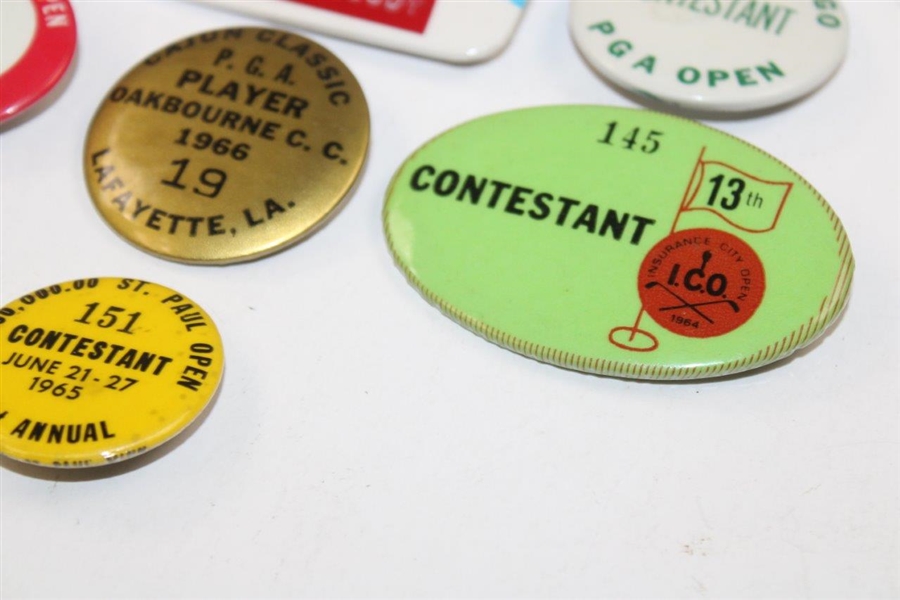 Ten (10) Charles Coody Player/Contestant Badges - 1960's Events