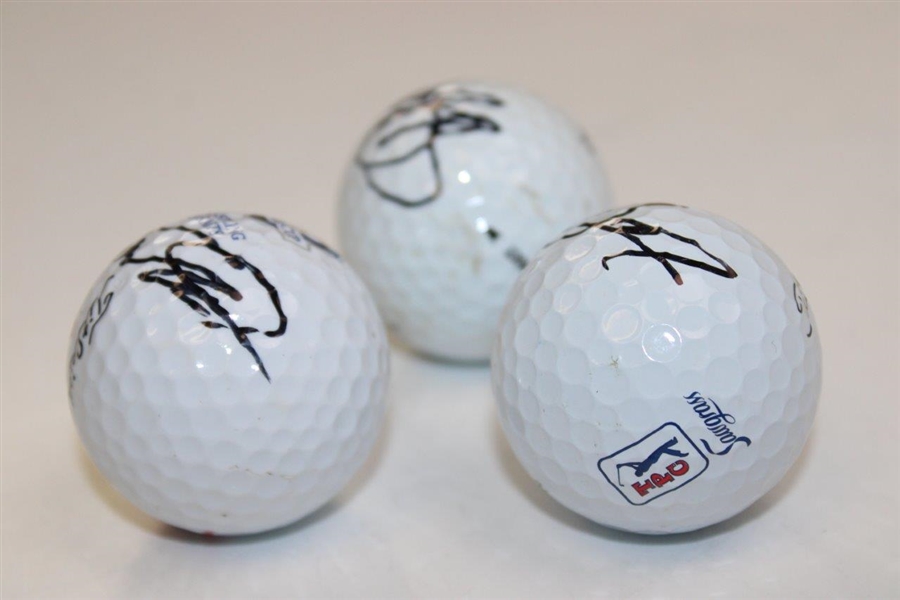 Tommy Fleetwood, Adam Svensson & Byeong-Hun An Signed Golf Balls JSA ALOA