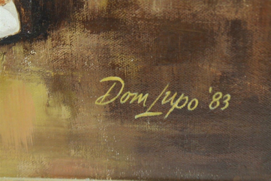 Original 1983 World Golf HoF Jimmy Demaret Dom Lupo Painting Oil on Canvas - Framed 