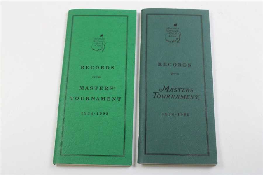 Eight (8) Records of the Masters Tournament Booklets - 1983, 1989 (x2), 1991 (x2), 1992 (x2), & 1995