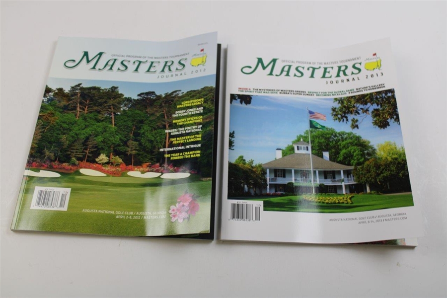 Ten (10) Masters Tournament Official Journals w/3 Magazines - 2001, 2012 (x3), 2013 (x3), 2014-2016