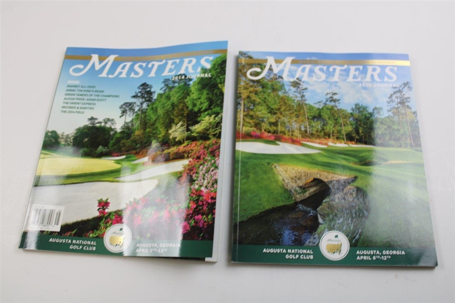Ten (10) Masters Tournament Official Journals w/3 Magazines - 2001, 2012 (x3), 2013 (x3), 2014-2016