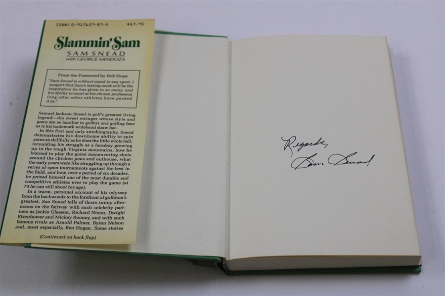 Sam Snead Signed 1986 'Slammin Sam' 1st Edition Book JSA ALOA