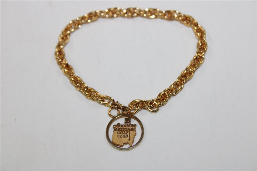 Augusta National Golf Club 10k Gold Charm Bracelet w/Velvet Box
