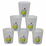 Six (6) 1997 Masters Tournament Logo White Plastic Cups
