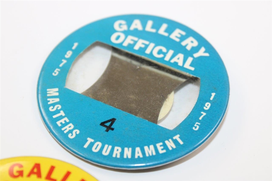 1972 Masters Gallery Official Badge #4 & 1975 Gallery Official Badge #4 - Jack Nicklaus Win