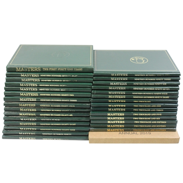 Thirty (30) Masters Tournament Green Annual Books - Various Years from 1978-2019 
