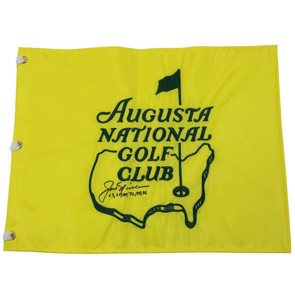 Jack Nicklaus Signed Augusta National GC Members Only Flag w/Years Won Notation JSA ALOA