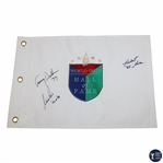 Nick Price, Lanny Wadkins & Hubert Green Signed World Golf Hall of Fame Flag JSA ALOA
