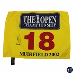 Ernie Els Signed 2002 The OPEN at Muirfield Yellow Screen Flag JSA ALOA