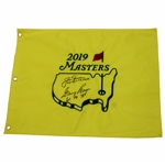Jack Nicklaus & Gary Player Signed 2019 Masters Embroidered Flag w/Years Won JSA ALOA