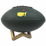 Masters Tournament Green Leather Football with Wood Stand in Bag