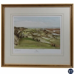1954 Rye From the 7th Tee Print Signed by Artist Ernest Glenwood - Framed