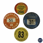 Woodland, Heather Downs, Edgewood & Park Club Undated Caddie Badges